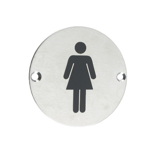 Eurospec stainless steel 76mm diameter circular female symbol disc