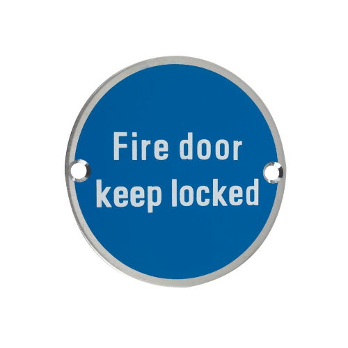 Eurospec stainless steel fire door keep shut sign