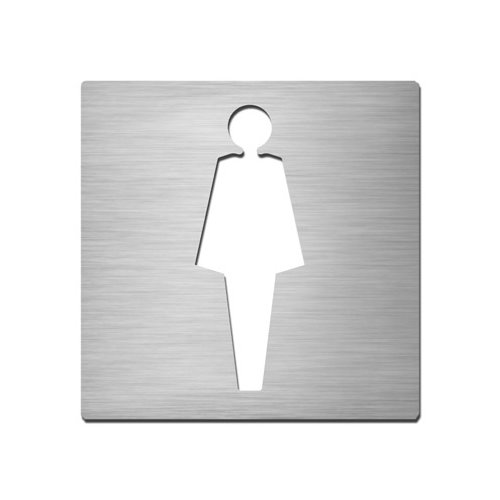 Brushed stainless steel square female symbol plate